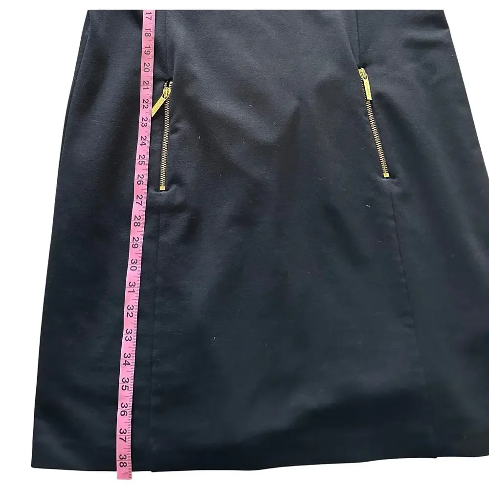 Michael Kors - Zip Knee Length w/ gold Stud Dress -Black- Size 16